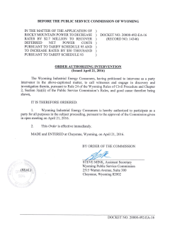 The Wyoming Industrial Energy Consumers, having petitioned to