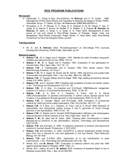 rice program publications - Pakistan Agricultural Research Council