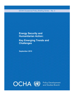 Energy Security and Humanitarian Action: Key Emerging