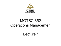 Lecture 1 - University of Alberta