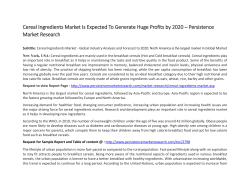 Cereal Ingredients Market Is Expected To Generate