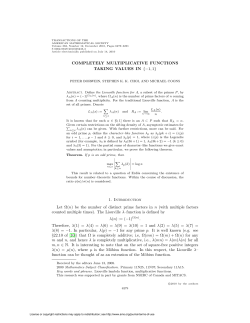 COMPLETELY MULTIPLICATIVE FUNCTIONS TAKING VALUES IN