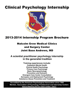 Clinical Psychology Internship - Patient