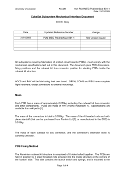 CubeSat Subsystem Mechanical Interface Document