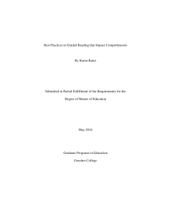 Best Practices in Guided Reading that Impact Comprehension By