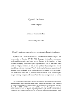 Hypatia`s Last Lesson A one