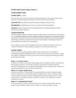 GD425 Capstone 1 - Oregon State University