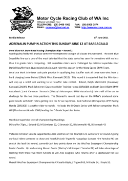 Media Release 8th June 2011 ADRENALIN PUMPIN ACTION THIS