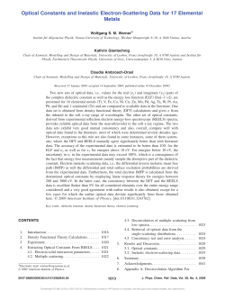 Optical Constants and Inelastic Electron