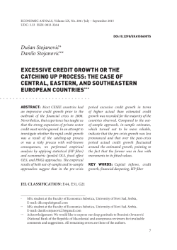 EXCESSIVE CREDIT GROWTH OR THE CATCHING UP PROCESS