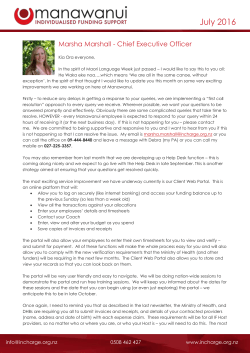 Manawanui Newsletter July 2016