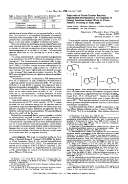 Trajectories of Proton-Transfer Reactions. Experimental