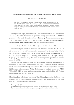 INVARIANT SUBSPACES OF SUPER LEFT