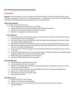 2017 ATD NYC Chapter Board Position Descriptions