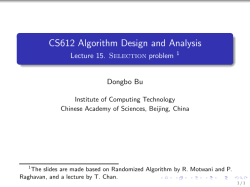 CS612 Algorithm Design and Analysis
