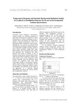 Temperature Response and Intrinsic Background Radiation Studies
