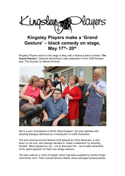 Kingsley Players make a `Grand Gesture` &ndash; black comedy on stage