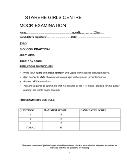Biology pp3 - free kcse past papers