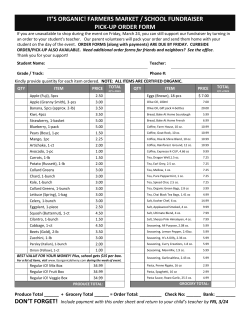 farmers market / school fundraiser pick