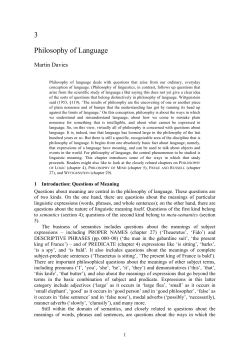 Philosophy of language