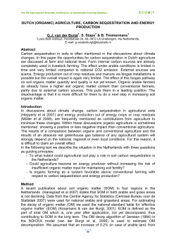 DUTCH (ORGANIC) AGRICULTURE, CARBON SEQUESTRATION