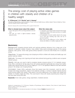 The energy cost of playing active video games in children with