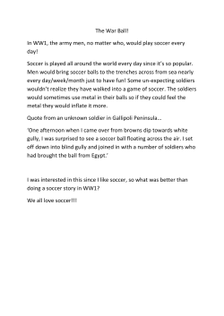 The War Ball! In WW1, the army men, no matter who, would play