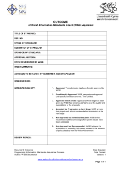 OUTCOME OF WIGSB REVIEW