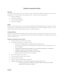 Boulder Competition Rules