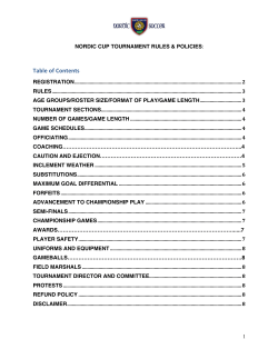 Table of Contents - Nordic Soccer Club