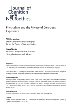 Physicalism and the Privacy of Conscious Experience