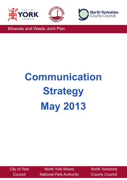 Communication Strategy May 2013 - North Yorkshire County Council