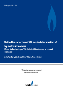 Method for correction of VFA loss in determination of dry matter in