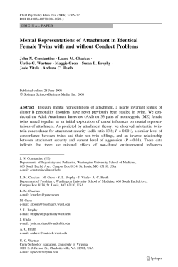 Mental Representations of Attachment in Identical Female Twins