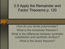 Factor Theorem