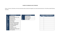 RECORD OF EXPERIENCE AND ATTENDANCE Please, record