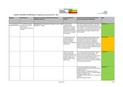 Objectives and outcomes 2017 - 2018