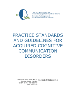 practice standards and guidelines for acquired cognitive