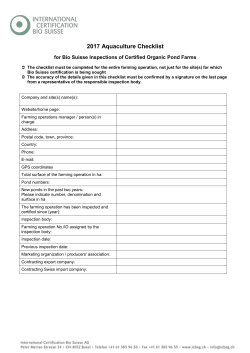 Checkliste Netcage Farming - International Certification Bio Suisse AG