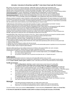 Information / Instructions for Broad Base Light (BBL&trade;) / [aka Intense