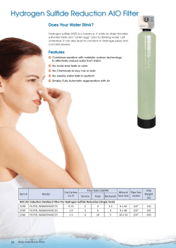 Hydrogen Sulfide Reduction AIO Filter