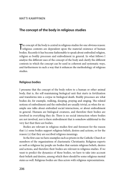 The concept of the body in religious studies