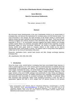 On the Use of Sterilisation Bonds in Emerging Asia