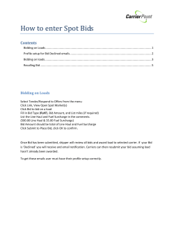 How to enter Spot Bids