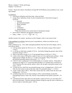 Physics--Chapter 5: Work and Energy Chapter 5 Test Review
