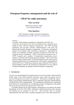 Spectrum Management for Radio Astronomy