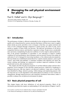 Managing the soil physical environment for plants