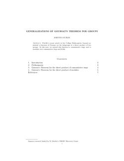 GENERALIZATIONS OF GOURSAT`S THEOREM - Rose