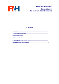 MEDICAL GUIDANCE Competition in Hot and Humid