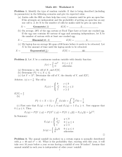 Math 421&ndash; Worksheet 6 Problem 1. Identify the type of random